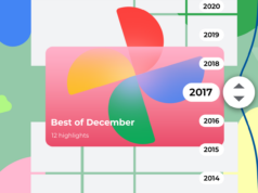 Todo mundo elogia esse atalho do Google Fotos – mas não funcionou para mim Uma mão segurando o logotipo do Google Fotos em frente a um fundo colorido repleto de miniaturas de imagens e formas geométricas.