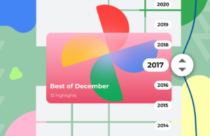 Todo mundo elogia esse atalho do Google Fotos – mas não funcionou para mim Uma mão segurando o logotipo do Google Fotos em frente a um fundo colorido repleto de miniaturas de imagens e formas geométricas.