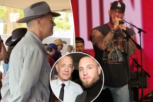 Tom Hanks é a groupie definitiva assistindo o filho Chet se apresentar no Stagecoach 2026
