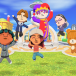 Captura de tela do Tomodachi Life de Miis perto de máquinas de venda automática