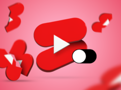 Transformei o YouTube no aplicativo de mídia social perfeito ao erradicar os Shorts Um smartphone exibindo o aplicativo do YouTube, cercado por ícones flutuantes de botões de reprodução do YouTube em 3D.