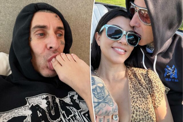 Travis Barker chupa os dedos dos pés de Kourtney Kardashian em atrevida homenagem ao aniversário
