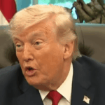 Donald Trump speaks to the press in the White House's Oval Office on April 29, 2026