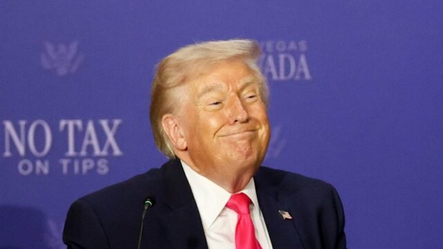 O presidente dos EUA, Donald Trump, durante um evento em Las Vegas na quinta-feira.