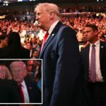 Trump torceu no UFC 327 enquanto assistia à luta ao lado da filha Tiffany, do secretário de Estado Marco Rubio