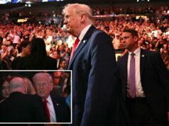 Trump torceu no UFC 327 enquanto assistia à luta ao lado da filha Tiffany, do secretário de Estado Marco Rubio Trump torceu no UFC 327 enquanto assistia à luta ao lado da filha Tiffany, do secretário de Estado Marco Rubio