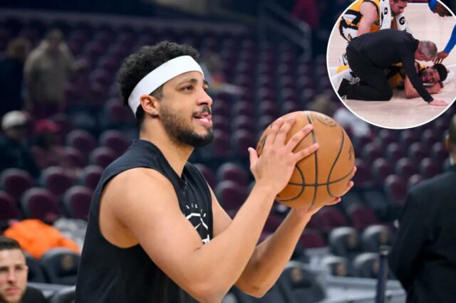 Tyrese Haliburton #0 do Indiana Pacers treina antes do jogo contra o Cleveland Cavaliers na Rocket Arena em 5 de abril de 2026, em Cleveland, Ohio.