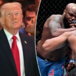 Donald Trump no UFC 327 em Miami.