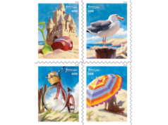 USPS lança novos selos de primeira classe ‘Day at the Beach’ USPS lança novos selos de primeira classe 'Day at the Beach'