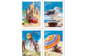 USPS lança novos selos de primeira classe ‘Day at the Beach’ USPS lança novos selos de primeira classe 'Day at the Beach'