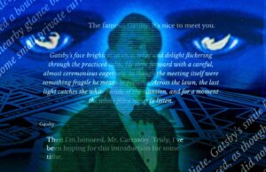 Usei IA para interpretar personagens de O Grande Gatsby Uma captura de tela da página Character.AI Books para um cenário de dramatização de GreatGatsby. Ele mostra uma lista de caracteres na parte superior e opções para selecionar