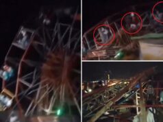 Vídeo aterrorizante mostra roda-gigante lotada desabando, ferindo dezenas de passageiros Vídeo aterrorizante mostra roda-gigante lotada desabando, ferindo dezenas de passageiros