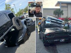 Vídeo chocante mostra caminhonete da Flórida esmagando motorista de Lamborghini de US$ 250 mil comprada há apenas 5 meses Vídeo chocante mostra caminhonete da Flórida esmagando motorista de Lamborghini de US$ 250 mil comprada há apenas 5 meses