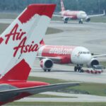AirAsia X Airbus A330-343 9M-XXJ em aproximação para pousar no Aeroporto Internacional de Melbourne.