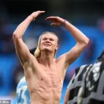 O City comemorou desenfreadamente ao apito final após a vitória sobre o Arsenal