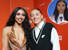 Wings encerrou pergunta para Azzi Fudd sobre o relacionamento de Paige Bueckers Azzi Fudd e Paige Bueckers nº 5 do Dallas Wings posando para uma foto durante o Draft da WNBA de 2026.