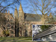 Yale culpa o aumento dos custos, as dúvidas sobre os diplomas e as preocupações com a liberdade de expressão pela crise de confiança no ensino superior: ‘Fallen short’ Vista externa do Durfee Hall na Universidade de Yale, mostrando sua alta arquitetura gótica vitoriana e funcionando como dormitórios.