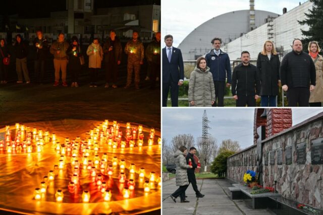 Zelensky comemora 40 anos do desastre de Chernobyl com alerta sobre ataques russos perto da infame usina nuclear
