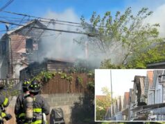 14 feridos, incluindo 12 bombeiros, após o fogo se espalhar rapidamente pelas casas de Nova York 14 feridos, incluindo 12 bombeiros, após o fogo se espalhar rapidamente pelas casas de Nova York