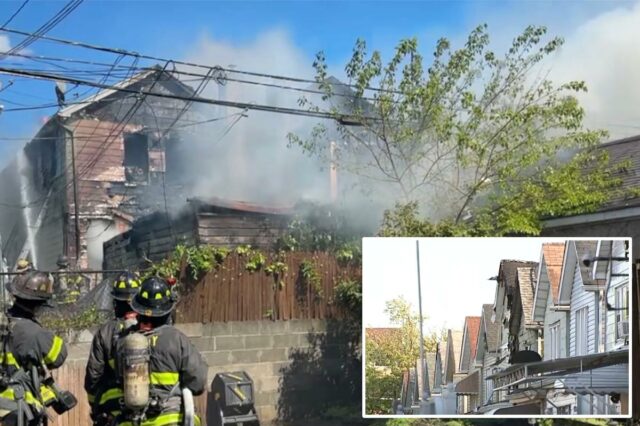 14 feridos, incluindo 12 bombeiros, após o fogo se espalhar rapidamente pelas casas de Nova York
