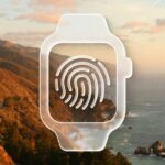 A Apple supostamente rejeitou o Touch ID para o Apple Watch devido à duração da bateria | A imagem mostra uma representação em vidro líquido de um Apple Watch e uma impressão digital