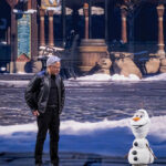 Jensen Huang, chief executive officer of Nvidia Corp., and Olaf, a robotic character from the Disney movie Frozen, during a keynote address at the Nvidia GTC conference in San Jose, California, US, on Monday, March 16, 2026. Nvidia Corp., the company at the center of an explosive build-out of AI computing, expects to generate at least $1 trillion from its Blackwell and Rubin chips through the end of 2027.