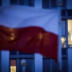 People are seen in the offices of Huawei Poland in Warsaw, Poland on January 12, 2018.