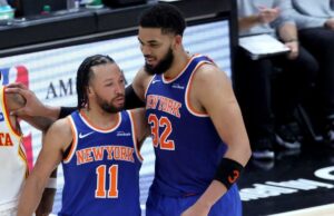 A abnegação de Jalen Brunson fez com que Knicks atacasse através do trabalho de Karl-Anthony Towns A disposição de Jalen Brunson (à esquerda) de deixar os Knicks comandarem o ataque através de Karl-Anthony Towns rendeu dividendos.