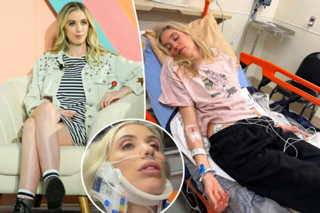 A comediante Laura Clery ‘gravemente ferida’ depois de ser ‘presa’ pela geladeira em um acidente ‘aterrorizante’
