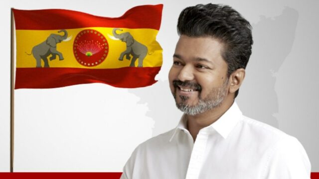 A estrela do cinema indiano Vijay Stakes reivindica a formação de governo após a histórica vitória nas eleições de Tamil Nadu
