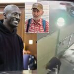 A filmagem captura o momento horrível em que o maníaco empurra fatalmente um professor idoso aposentado, de 76 anos, pelas escadas do metrô de Nova York
