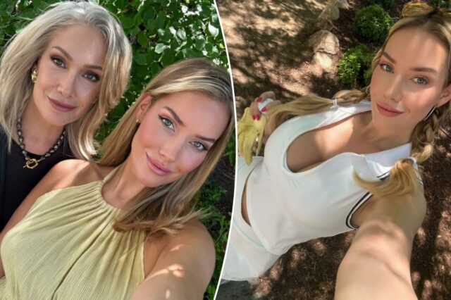 Paige Spirinac compartilha uma foto no Instagram enquanto jogava golfe em Las Vegas este mês.