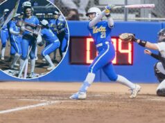 A noite de dois homers e 7 RBI de Aleena Garcia impulsiona a UCLA para a Women’s College World Series Aleena Garcia acerta um de seus dois home run de três corridas na vitória da UCLA por 14-4 sobre a Flórida Central em 23 de maio de 2026 em Los Angeles para garantir uma vaga no College World Series.