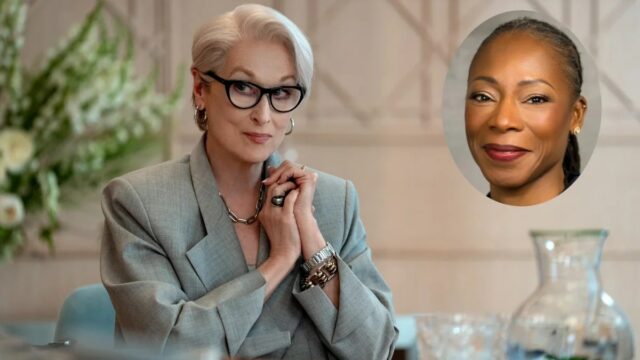 Anne Hathaway, Stanley Tucci, Meryl Streep e Emily Blunt posam para fotos no tapete vermelho na estreia de 