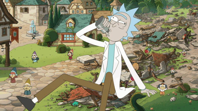 Rick e Morty em uma foto da 9ª temporada (Adult Swim)