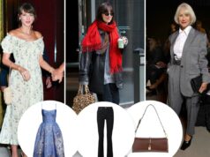 A promoção semestral da Nordstrom tem ofertas de até 76% de desconto: economize em Stuart Weitzman, Longchamp e muito mais Uma mulher usa um vestido midi azul com estampa floral de sereia e salto nude.
