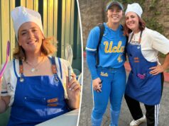 A superfã da rebatedora da UCLA, Megan Grant, começa a cozinhar com roupas criativas A superfã da rebatedora da UCLA, Megan Grant, começa a cozinhar com roupas criativas