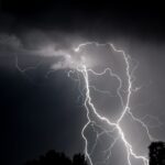 A stock image of a lightning strike. Several states were under severe thunderstorm warnings on Wednesday afternoon.
