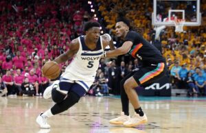 Anthony Edwards ‘desapontado’ apesar da vitória selvagem dos Timberwolves contra os Spurs Anthony Edwards 'desapontado' apesar da vitória selvagem dos Timberwolves contra os Spurs