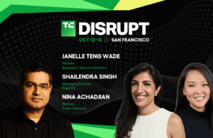 Ao vivo apenas no TechCrunch Disrupt 2026: Por que a maioria dos fundadores já está atrasada na criação da Série A em 2027 TechCrunch Disrupt 2026 Nina Achadjian, Shailendra Singh, Janelle Teng Wade