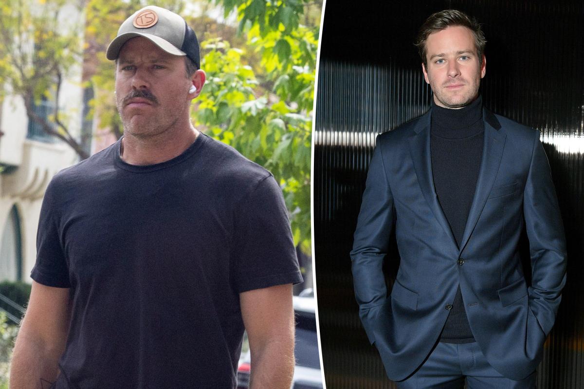 Armie Hammer mostra novo visual robusto em passeio raro, 5 anos após escândalo de abuso sexual