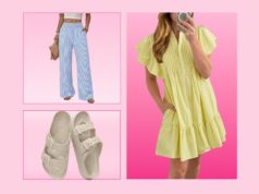 As 13 melhores descobertas das novidades da Amazon em maio – a partir de US $ 15 Masha Sedgwick vestindo blusa Nobi Talai, bolsa Agneel, jeans fechado e tênis Coach em 06 de maio de 2020 em Berlim, Alemanha.
