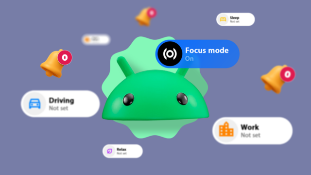 As 6 combinações do modo Android Focus que uso para Dois smartphones Google Pixel colocados em uma superfície vermelha estilizada, um voltado para frente mostrando uma tela inicial minimalista e o outro mostrando a câmera traseira