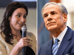 As chances de Greg Abbott perder a corrida para governador do Texas enquanto Paxton vence o segundo turno Left: Texas gubernatorial candidate Gina Hinojosa speaks during a campaign event in Austin on February 17, 2026. Right: Texas Governor Greg Abbott during a bill-signing on April 23, 2025, in Austin.