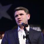 James Talarico speaks at a primary election watch party on March 3 in Austin, Texas.