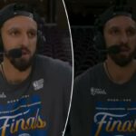 As luzes parecem se apagar em Landry Shamet durante entrevista à ESPN após a varredura dos Knicks