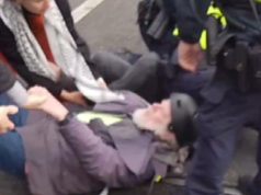 As tensões aumentam no comício do NDIS em Melbourne Um manifestante idoso foi derrubado enquanto as tensões aumentavam em um comício de financiamento para deficientes em Melbourne.