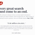 Ask.com fecha após 30 anos