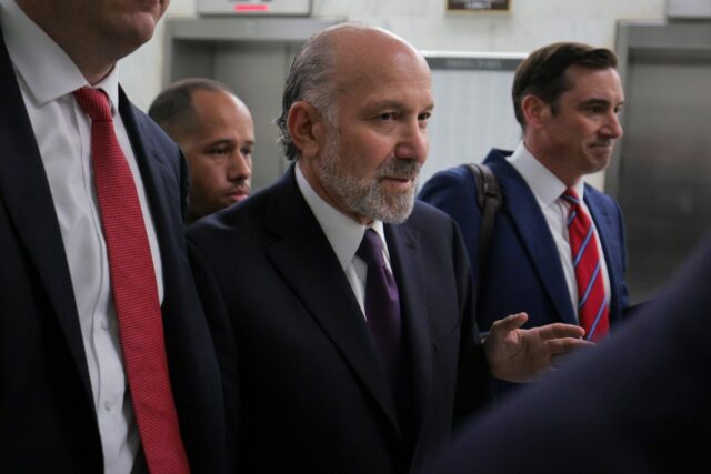 U.S. Commerce Secretary Howard Lutnick departs following a closed transcribed interview with the House Oversight Committee in the Rayburn House Office Building on May 6 in Washington, D.C. (Photo by Chip Somodevilla/Getty Images)