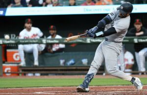 Austin Wells não se esconde de ‘quão ruim’ sua queda nos Yankees se tornou O apanhador do New York Yankees, Austin Wells (28), acerta um single.